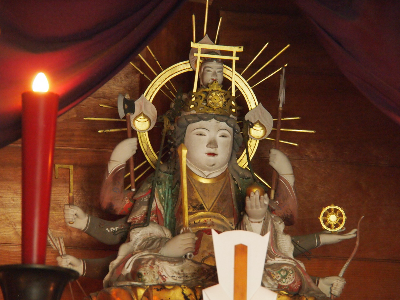 岩手 平泉 達谷窟 弁財天 Benzai Tenn Statue Sarsvati In Takkoku